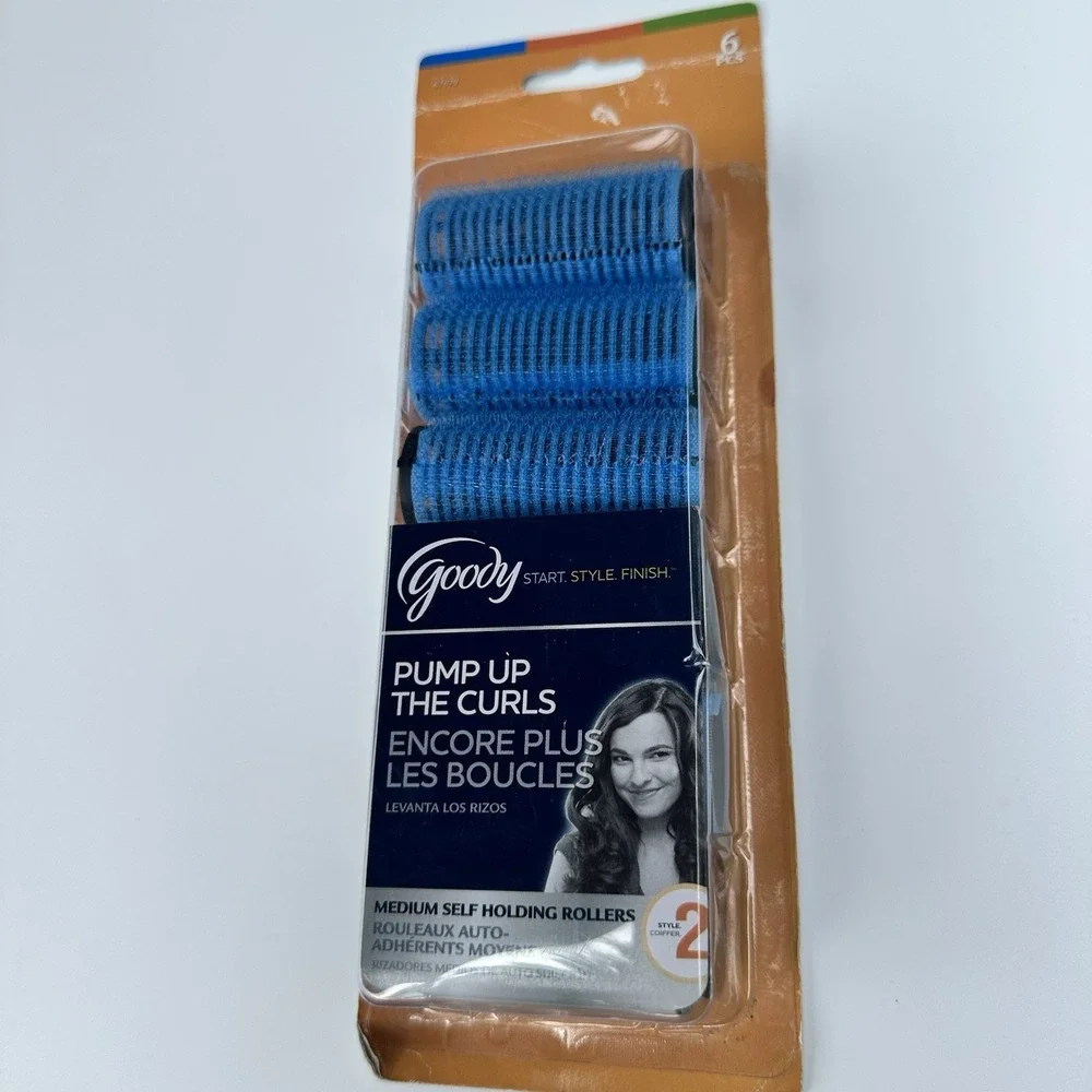 Goody Pump Up the Curls Medium Self Holding Rollers Style 2 - Blue